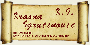 Krasna Igrutinović vizit kartica